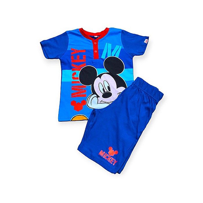 Pijamale copii cu mânecă scurtă, 100% bumbac, multicolor, Happy, Mickey Mouse [2]