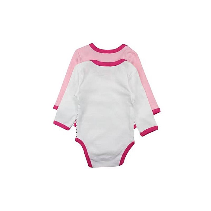 Set două body-uri copii, 100% bumbac, alb/roz, Lee Cooper [4]