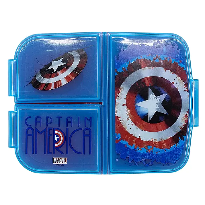 Cutie sandwich, multicompartimente, multicolor, fără BPA, Marvel, Captain America [3]