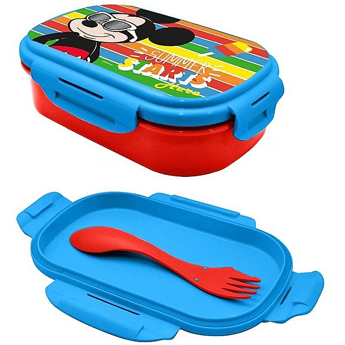 Cutie sandviș cu tacâmuri, fără BPA, multicolor, 21x14x6 cm, Mickey Mouse, Disney [1]
