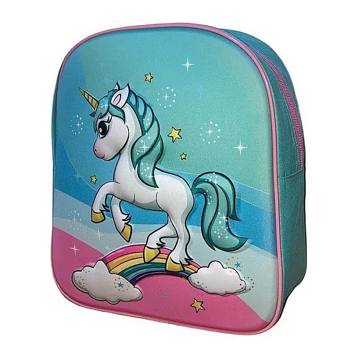 Ghiozdan copii, 30x26x10 cm, 3D, multicolor, bretele ajustabile, Unicorn [1]