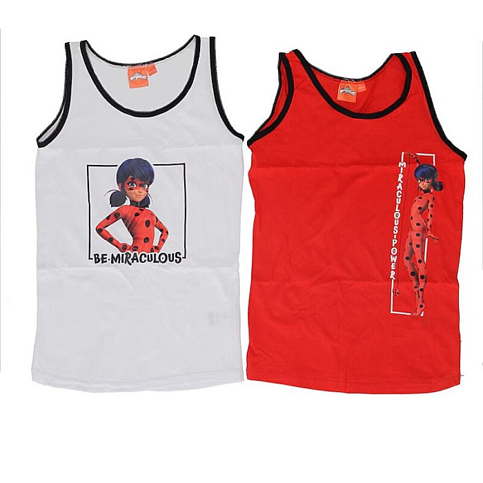 Set două maiouri multicolor, 100% bumbac, Best, Miraculous LadyBug. [1]