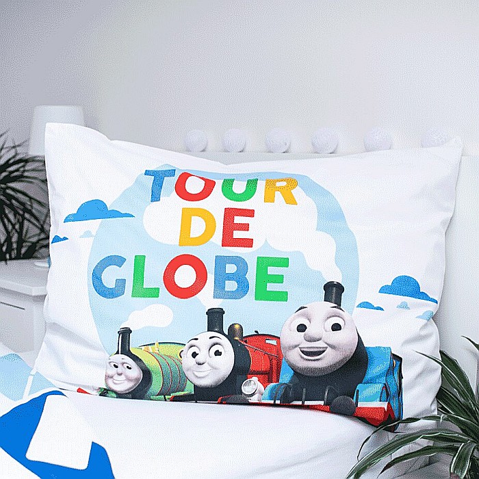 Set lenjerie pat copii, 100% bumbac, multicolor, 2 piese, 140×200 cm, 70×90, Thomas and Friends, Tour [2]