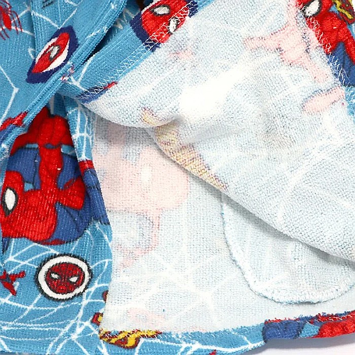 Halat de baie pentru copii, glugă și buzunare laterale, multicolor, Spiderman [2]