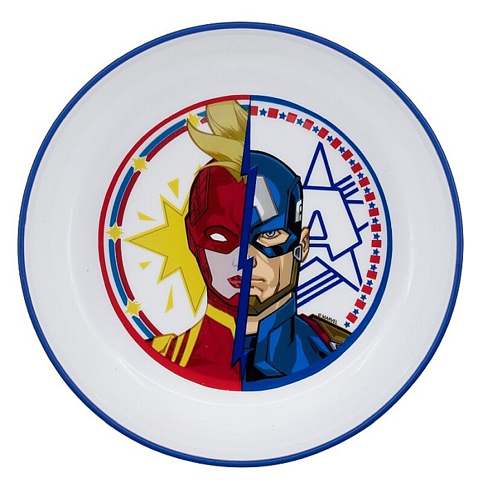 Bol plastic, 14 cm, antiderapant, multicolor, compatibil cu microunde, fără BPA, Heraldic Army, Avengers [2]