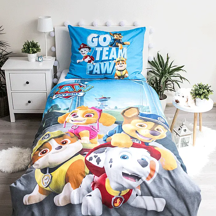 Set lenjerie pat copii, multicolor, 2 piese, 100% bumbac, 140×200 cm, 70×90, Paw Patrol, PP161 [4]