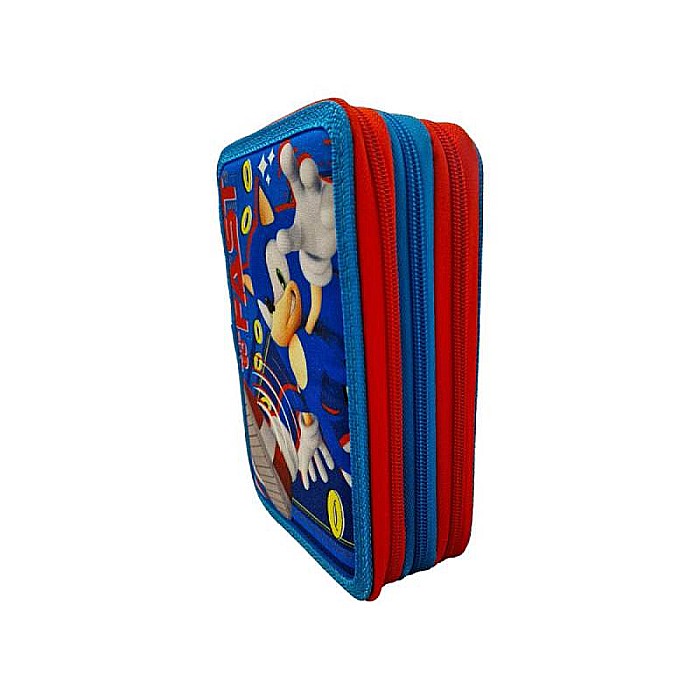Penar cu 3 compartimente, 20x13x7 cm, echipat, 43 piese, multicolor, Sonic [2]