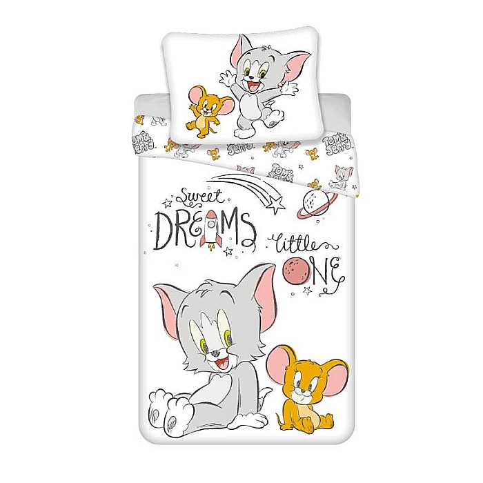 Set lenjerie pat 3 piese, 100x135,90x200,40x60, multicolor, 100% bumbac, Tom and Jerry [1]