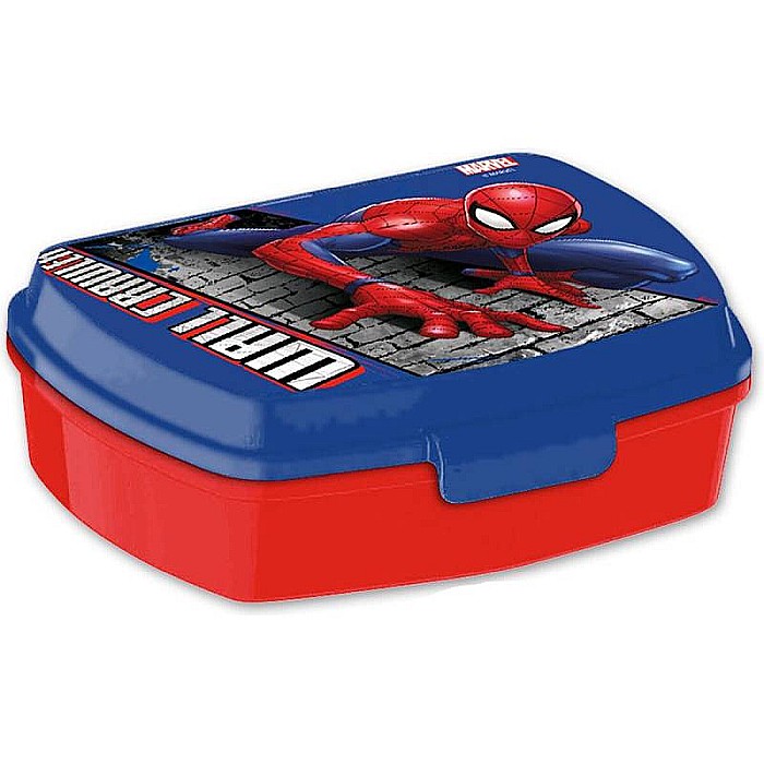 Set cutie sandwich plastic fără BPA și sticlă apă din aluminiu, 400 ml, multicolor, Spiderman [3]