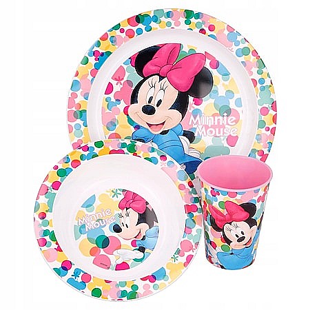 Set 3 piese veselă, MINNIE MOUSE, Plastic, Farfurie/Bol/Pahar/ Multicolor [2]