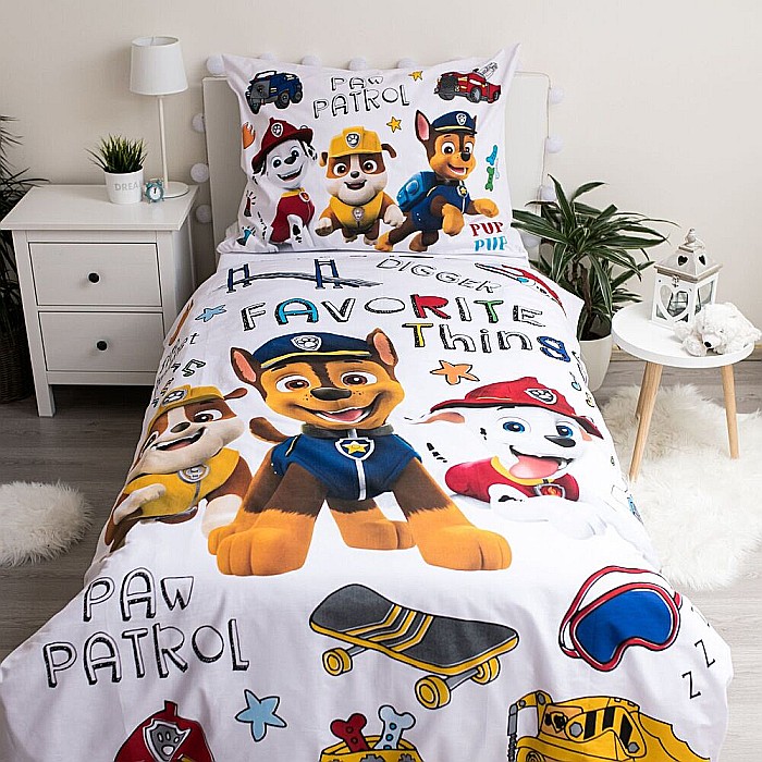 Set lenjerie pat copii, multicolor, 2 piese, 100% bumbac, 140×200 cm, 70×90, Paw Patrol, PP1070 [4]