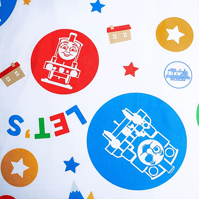 Set lenjerie pat copii, 100% bumbac, multicolor, 2 piese, 140×200 cm, 70×90, Thomas and Friends, Tour [4]