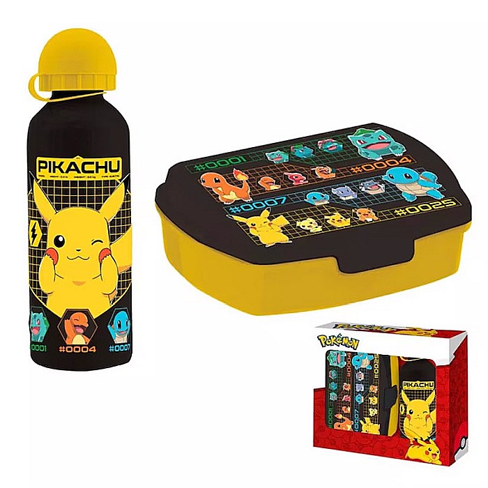 Set cutie de sandwich și sticlă apă din aluminiu, 500 ml, Pokemon [2]