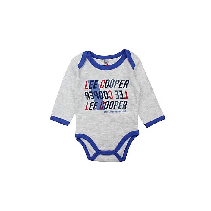 Set două body-uri copii, 100% bumbac, gri/albastru, East London, Lee Cooper [2]