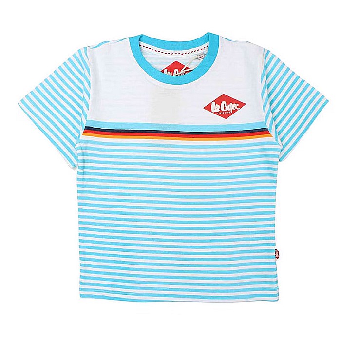 Tricou copii, 100% bumbac, alb/albastru, Lee Cooper [1]