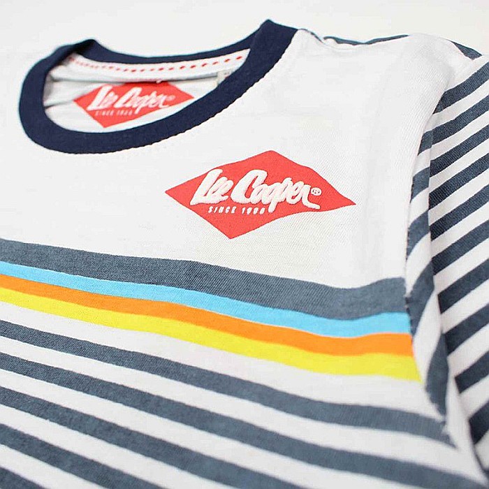 Tricou copii, 100% bumbac, alb/negru, Lee Cooper [2]