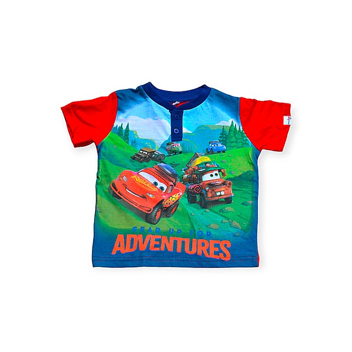 Pijamale copii cu mânecă scurtă, 100% bumbac, Gear Up For Adventures, Cars [2]