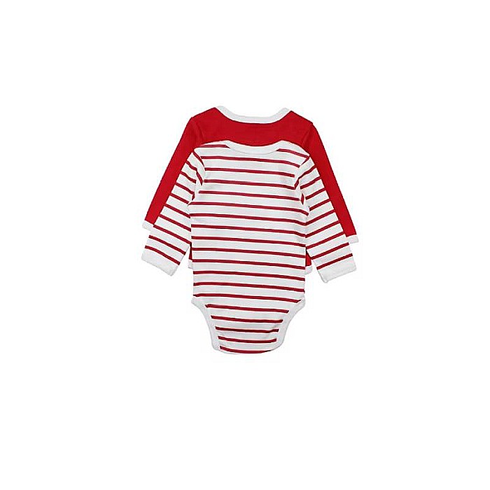 Set două body-uri copii, 100% bumbac, alb/roșu,  Lee Cooper [4]