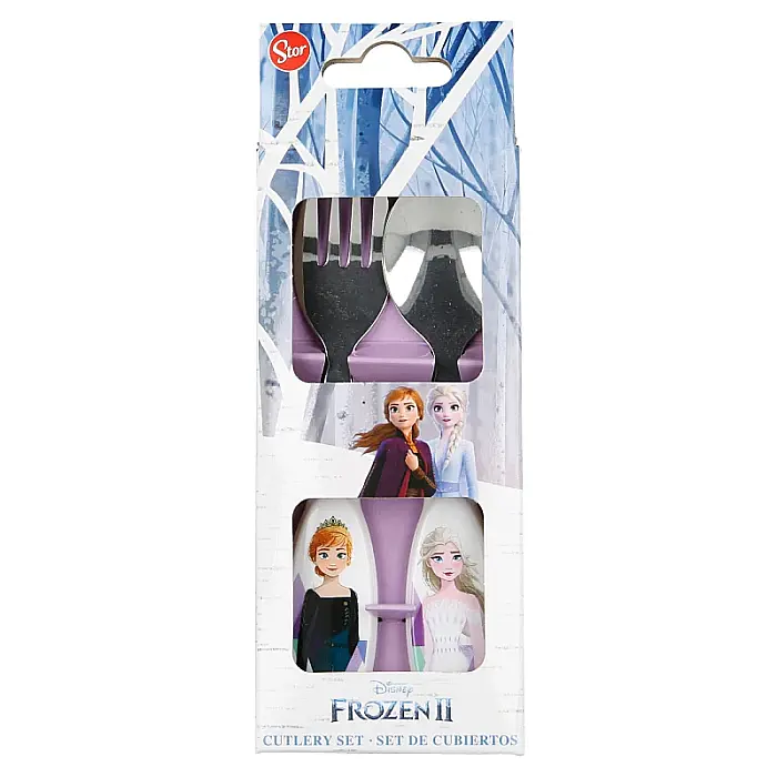 Set tacâmuri, lingură si furculiță metalică, multicolor, Frozen, Disney [2]