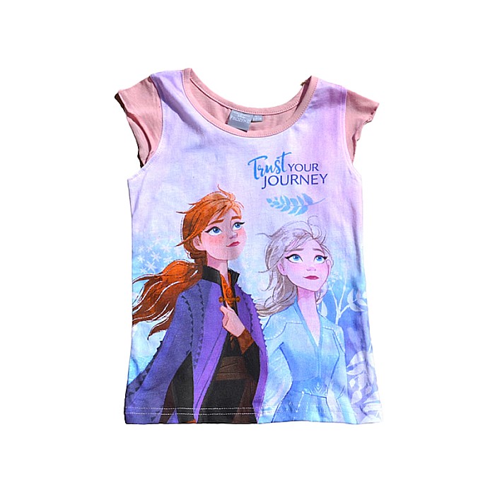 Set două piese tricou și pantaloni scurți, 100% bumbac, multicolor, Frozen, Disney [2]