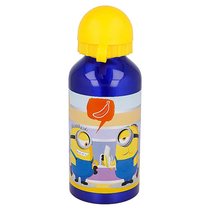 Sticlă de apă, pentru copii, din aluminiu, cu model Minions 2, 400 ml [2]