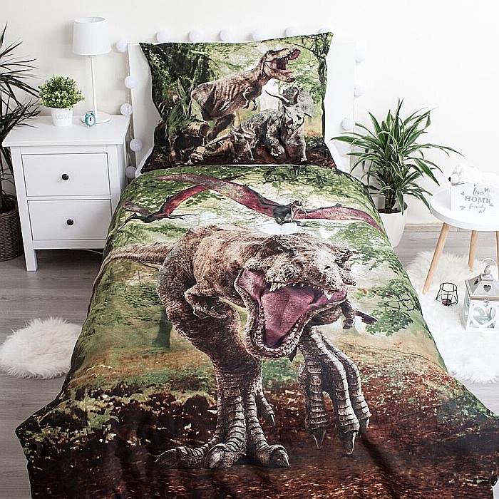 Set lenjerie pat copii, multicolor, 2 piese, 140×200 cm, 70×90, Jurassic World, JW 425 [3]