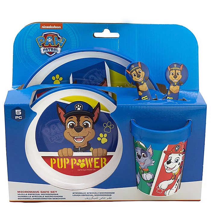 Set vesela 5 piese, anti-alunecare, fara BPA, compatibil la microunde, Paw Patrol [2]