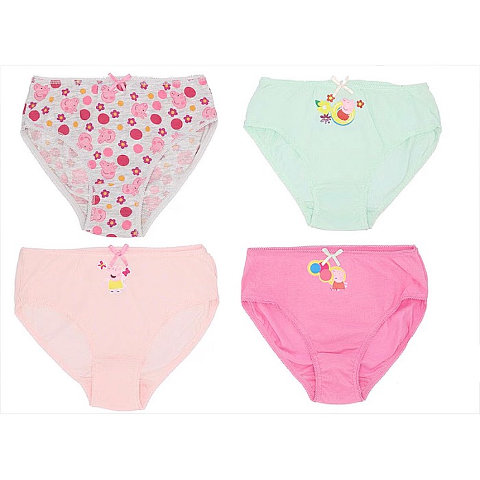 Set 4 perechi de chiloți pentru fetițe, multicolor, 100% bumbac, Peppa Pig [1]