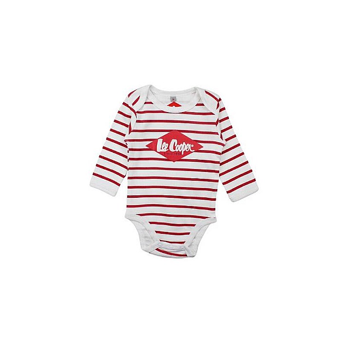 Set două body-uri copii, 100% bumbac, alb/roșu,  Lee Cooper [3]