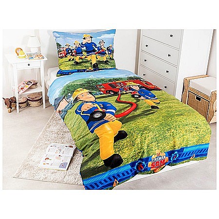 Set lenjerie pat copii, multicolor, 2 piese, 100% bumbac, 140×200 cm, 70×90, Fireman Sam, 007 [3]