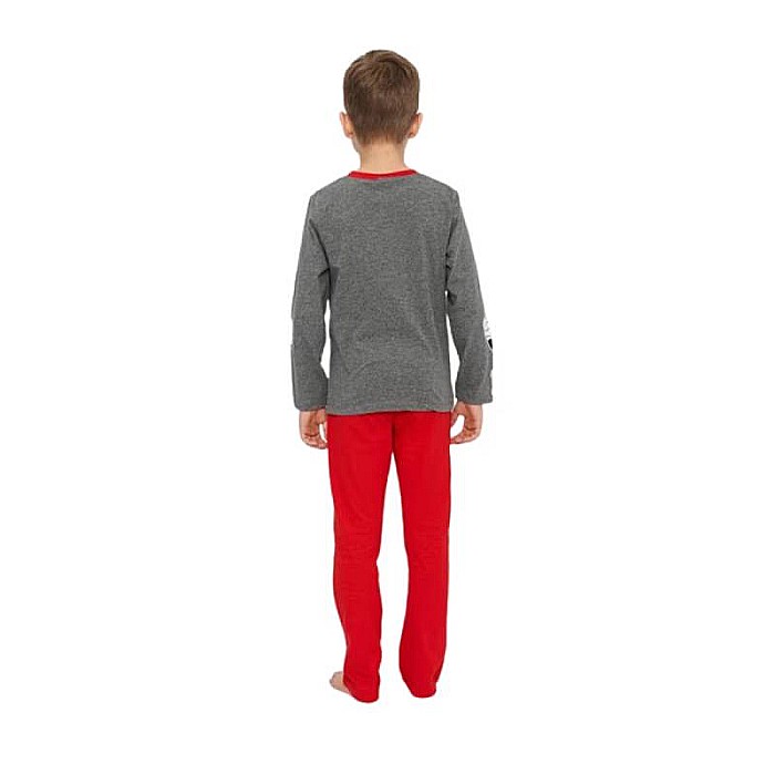 Pijama copii, cu mânecă lungă, 100% bumbac, roșu, Winner, Mickey Mouse [3]