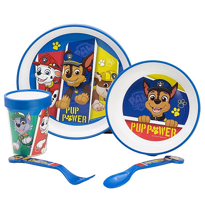 Set vesela 5 piese, anti-alunecare, fara BPA, compatibil la microunde, Paw Patrol [1]