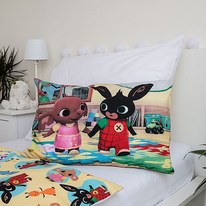 Set lenjerie pat copii, multicolor, 2 piese, 100% bumbac, 100x135 cm, 40x60, Bunny Bing, 052 [3]