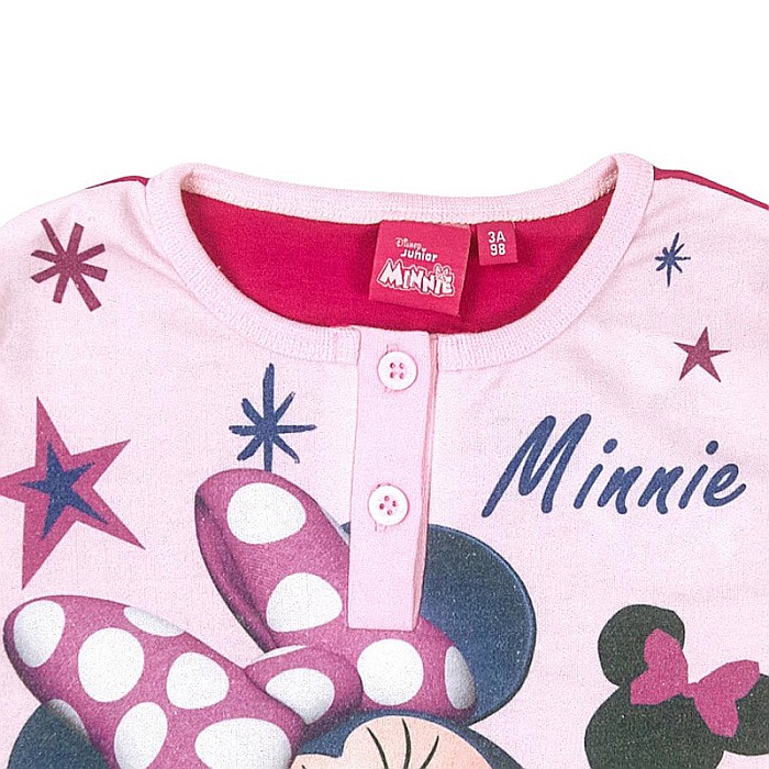 Pijamale copii cu mânecă lungă, fucsia, 100% bumbac,  Minnie Mouse [3]