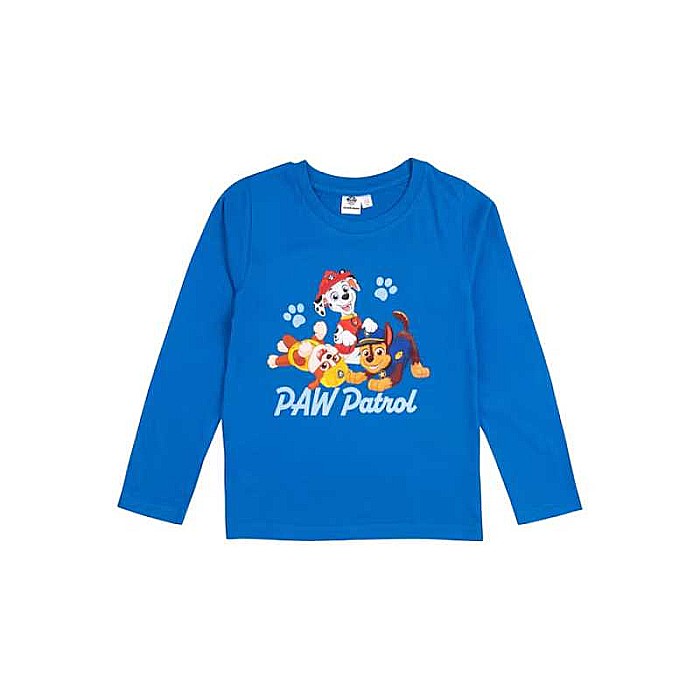 Bluză copii cu mânecă lungă, albastru, 100% bumbac, Team Paw Patrol [1]