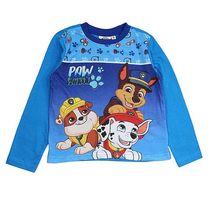 Pijamale copii cu mânecă lungă, 100% bumbac, albastru, The Boys' Team, Paw Patrol [2]