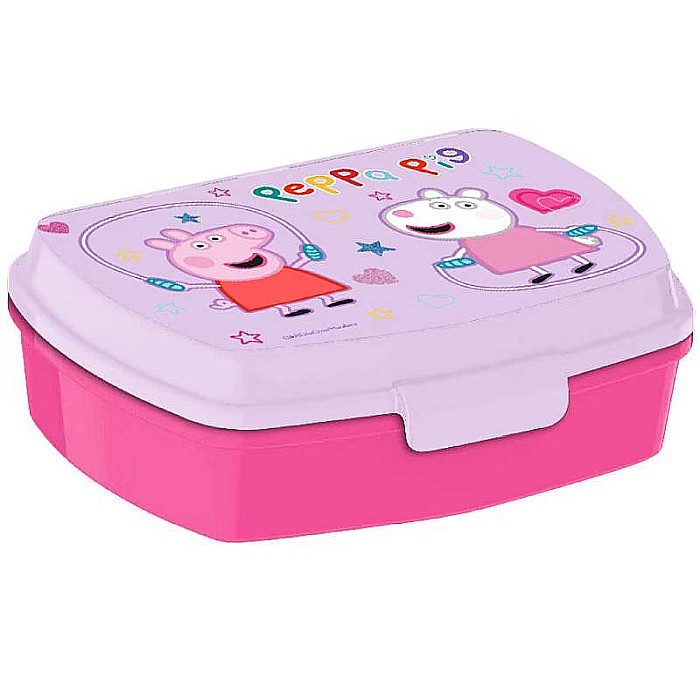 Set cutie sandwich plastic fără BPA și sticlă apă din aluminiu, 400 ml, multicolor, Peppa Pig [3]