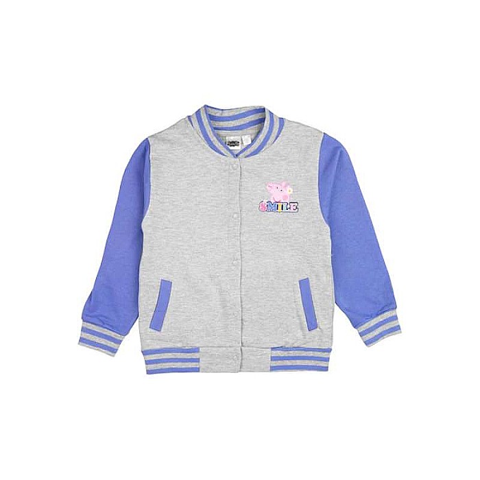 Jachetă tip colegiu pentru fete, multicolor, 100% bumbac, Smile, Peppa Pig [1]