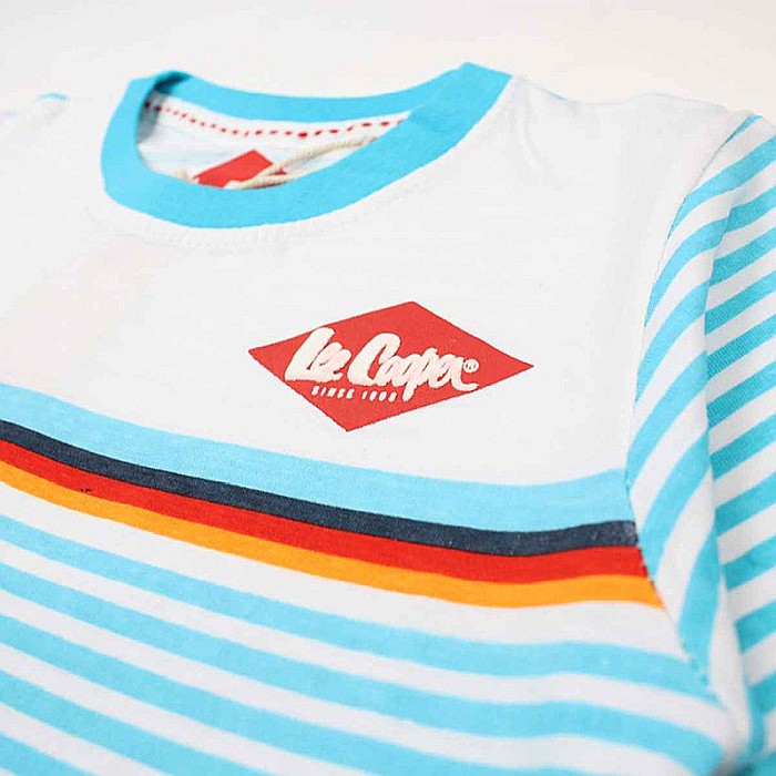 Tricou copii, 100% bumbac, alb/albastru, Lee Cooper [3]