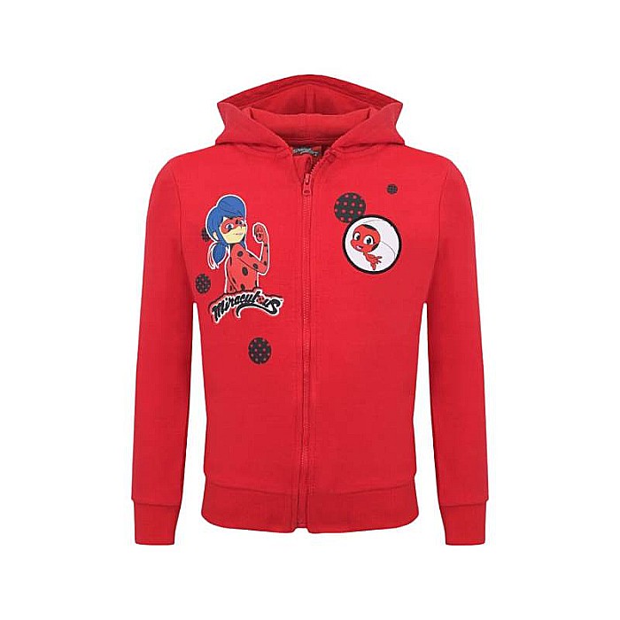Hanorac fetițe, 100% bumbac, roșu, Miraculous LadyBug [3]