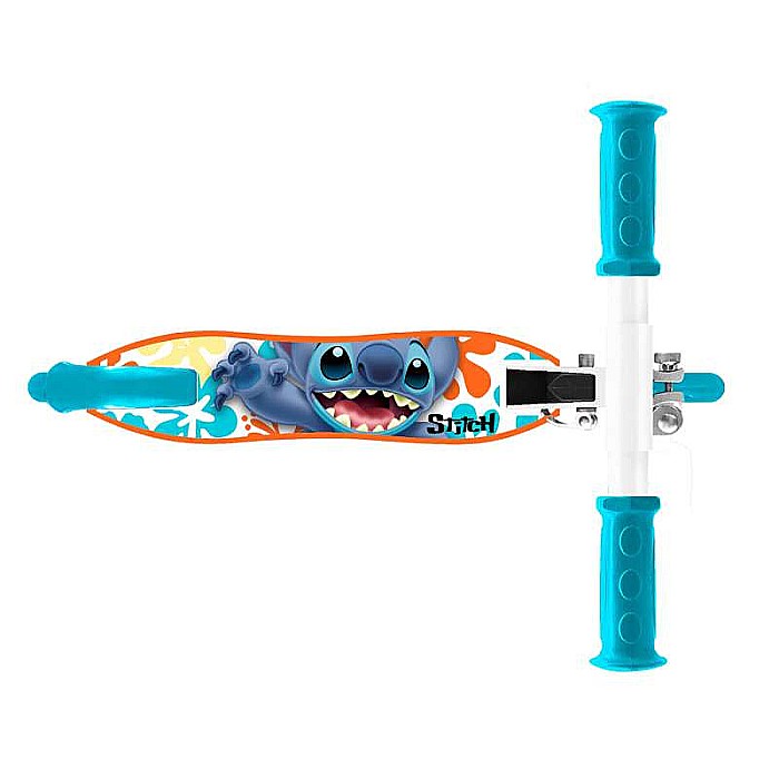 Trotinetă pliabilă cu 2 roți 3 ani +, sarcina maximă 50 kg, rulmenți ABEC 5, multicolor, ghidon ajustabil, mânere pliabile, platforma antiderapantă, frână posterioară cu piciorul, Stitch [3]