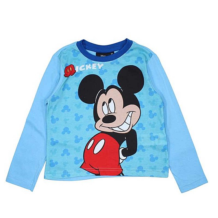 Pijamale copii cu mânecă lungă, 100% bumbac, albastru, Smile, Mickey Mouse, Disney [3]