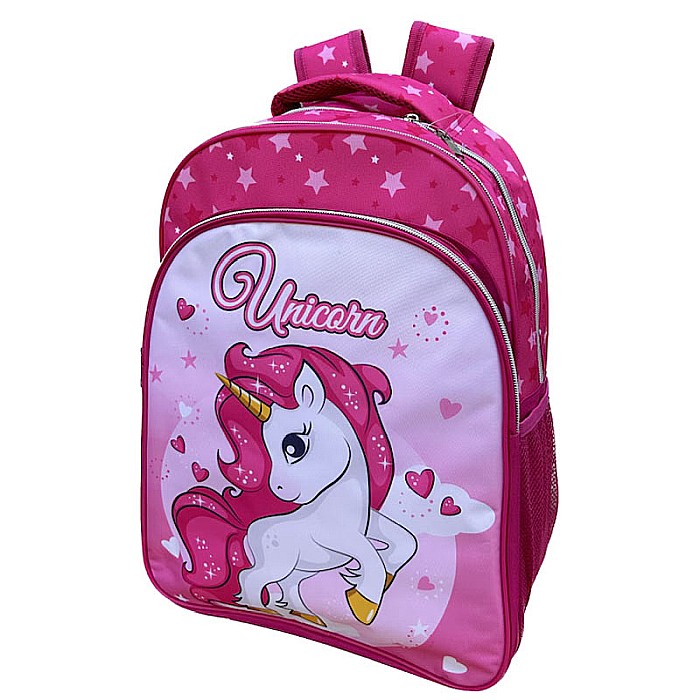 Ghiozdan copii, 42x30x17 cm, cu trei compartimente, multicolor, bretele întărite și ajustabile, Unicorn [3]