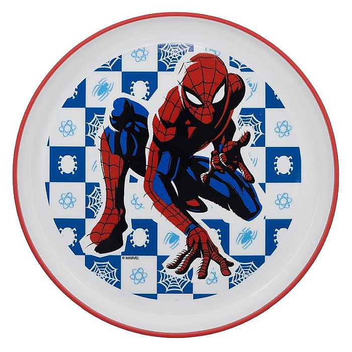 Farfurie plastic, 20 cm, antiderapant, multicolor, compatibil cu microunde, fără BPA, Arachnid, Spiderman [2]