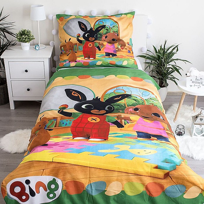 Set lenjerie pat copii, multicolor, 2 piese, 140×200 cm, 70×90, Bunny Bing, 038 [3]