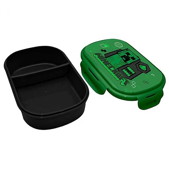 Cutie de mâncare Minecraft, Cu ustensile 3 în 1, Verde [3]