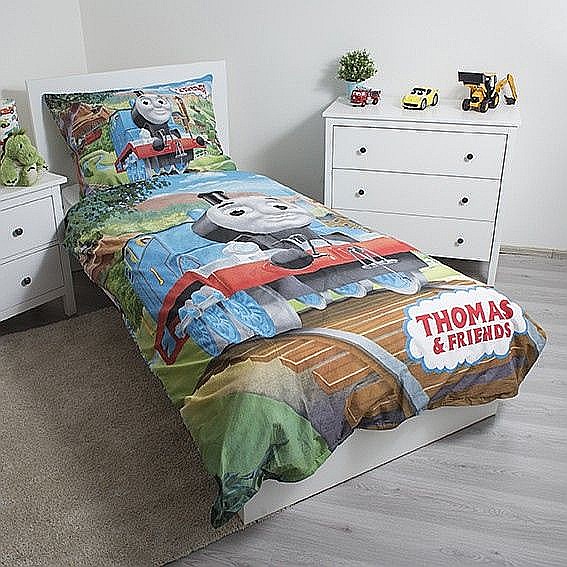 Set lenjerie pat copii, multicolor, 2 piese, 100% bumbac, 140×200 cm, 70×90, Thomas &amp; Friends, 04 [2]