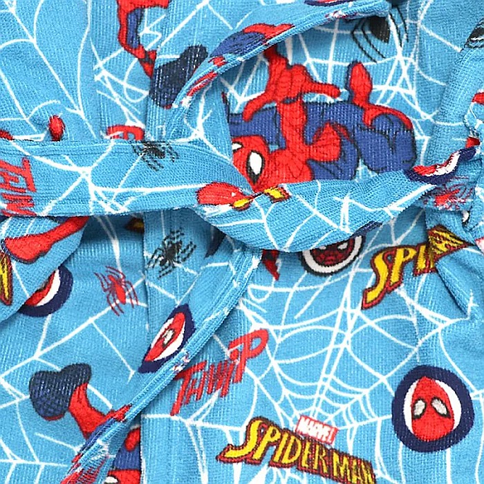 Halat de baie pentru copii, glugă și buzunare laterale, multicolor, Spiderman [4]