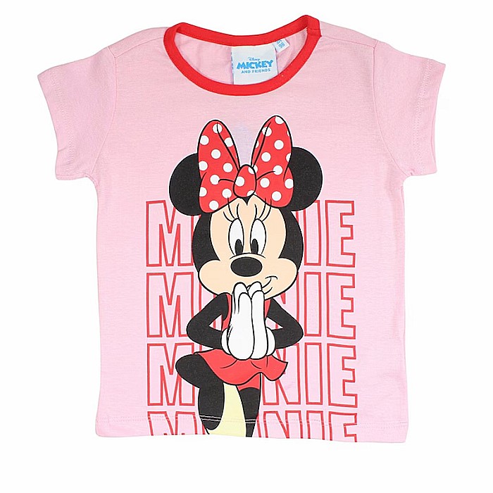 Pijamale copii cu mânecă scurtă, bumbac, multicolor, Happy, Minnie Mouse, Disney [3]