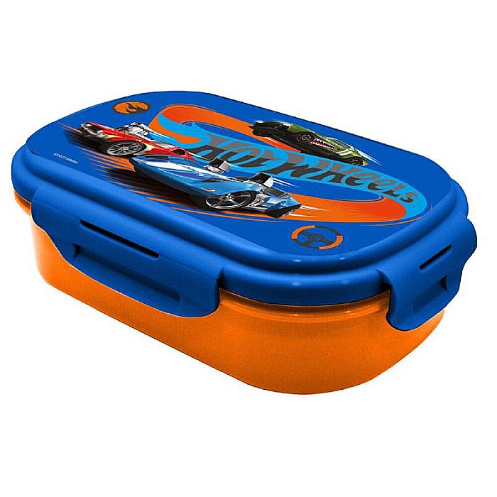 Cutie sandviș cu tacâmuri, fără BPA, multicolor, 21x14x6 cm, Hot Wheels [2]